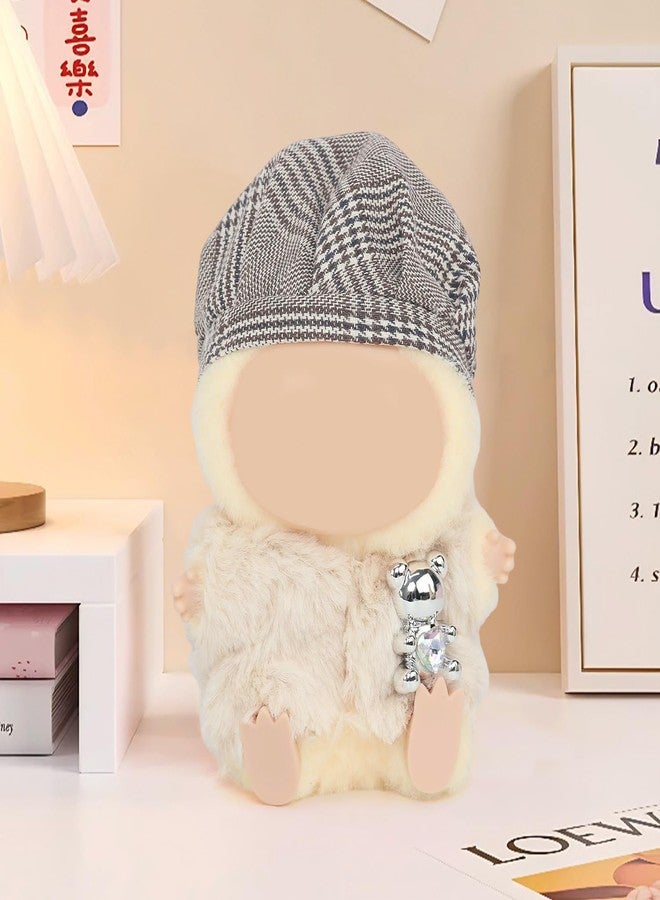 18INDC 17cm Doll Clothes 2 Pcs Set - 1 White Bear Fur Clothes & 1 Brown Hat for 15-17cm Dolls Outfit,Fashion Mini Doll Accessories (No Dolls) - Image 5